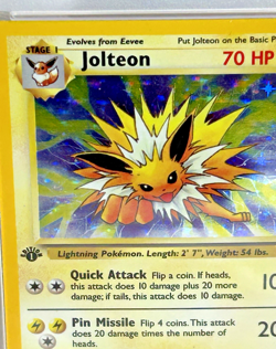 1999 Pokemon Jungle Jolteon Holo 1st Edition PSA 8 - Image 4