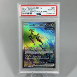 Pokemon 2024 Temporal Forces 203 Iron Leaves ex PSA 10 Tera ex Full Art IR - Image 1