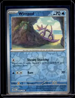 Wimpod SV04: Paradox Rift Pokemon 048/182 Reverse Holo NM+ - Image 1