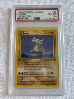 1999 POKEMON JUNGLE 1ST ED #50 CUBONE PSA 10 - Image 2