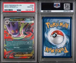 2025 POKEMON PFL EN-PHANTASMAL FLAMES #056 MEGA GENGAR EX PSA 10 - Image 3