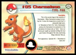 Topps Pokemon Charmeleon #05 1999 TV Animation Edition Non Holo Green Logo NM - Image 2