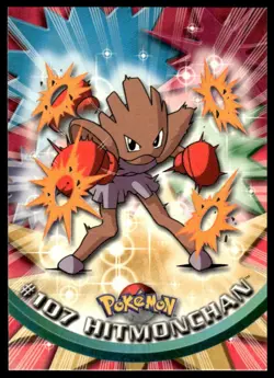 Topps Pokemon Hitmonchan #107 TV Animation Edition Non Holo Blue Logo 2000 NM - Image 1