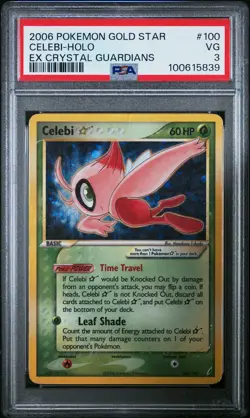 Pokemon Celebi #100 Holo Ex Crystal Guardians 2006 Gold Star PSA 3 VG - Image 1