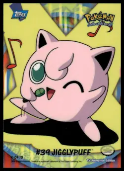 Topps Pokemon Jigglypuff #39 TV Animation 6 of 10 Puzzle Piece Blue Logo NM - Image 1