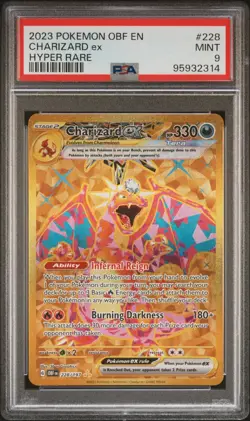 Charizard ex 228/197 Hyper Rare Gold Obsidian Flames Pokemon TCG PSA 9 - Image 1