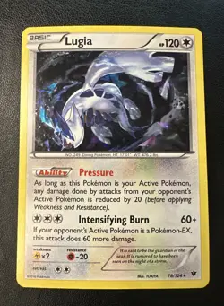 LUGIA 78/124 - Fates Collide [Cracked Ice] Holo Deck Exclusive Pokemon [LP] - Image 1