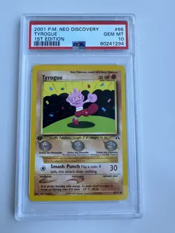Pokemon TCG - Tyrogue 66/75 1st Edition - Neo Discovery - PSA 10 GEM MT - Image 1