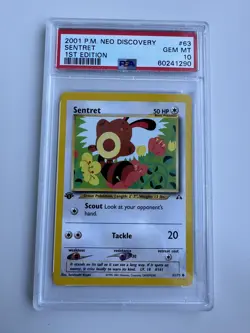Pokemon TCG - Sentret 63/75 1st Edition - Neo Discovery - PSA 10 GEM MT - Image 1