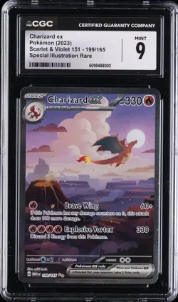 2023 POKEMON SCARLET & VIOLET 151 SPECIAL ILLUSTRATION RARE CHARIZARD EX CGC 9 - Image 1
