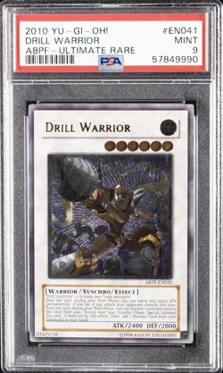 2010 YU-GI-OH! ABPF-ABSOLUTE POWERFORCE ULTIMATE RARE #EN041 DRILL WARRIOR PSA 9 - Image 1