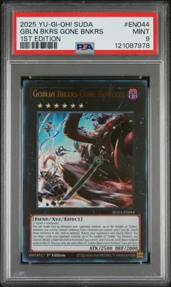 Yu-Gi-Oh Goblin Bikers Gone Bonkers 1st Edition 2025 #SUDA-EN044 PSA 9 - Image 1