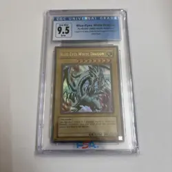 Blue-Eyes White Dragon LOB-001 CGC 9.5/10 Misprint Holo Misaligned Error 2002 - Image 1