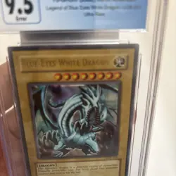 Blue-Eyes White Dragon LOB-001 CGC 9.5/10 Misprint Holo Misaligned Error 2002 - Image 5