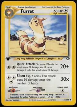 Furret [1st Edition] #35 Neo Genesis Pokemon Card - Image 1