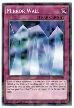 BP03-EN188 Mirror Wall Shatterfoil Rare 1st Edition YuGiOh Card - Image 1