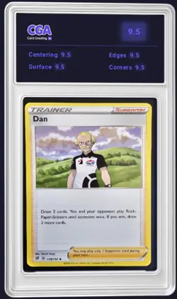 Rebel Clash Base Dan Trainer 158/192 Pokemon TCG - Card CGA 9.5 Digital Grade - Image 1