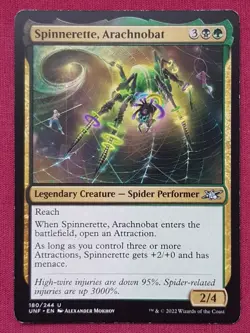 Magic The Gathering UNFINITY SPINNERETTE ARACHNOBAT black/green card MTG - Image 1