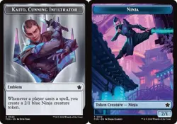 Emblem - Kaito, Cunning Infiltrator // Ninja Doubled-Sided Token, Foundations, L - Image 1