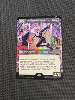 FOIL Extended Art Black Cat, Cunning Thief SPM 0222 Rare MTG Marvel's Spider-Man - Image 1