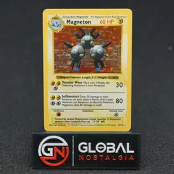 Magneton 1999 Shadowless Base Set Holo Pokemon #9 MP - Image 3