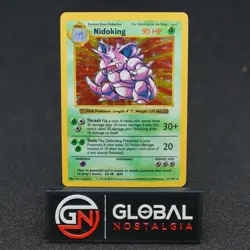 Nidoking 1999 Shadowless Base Set Holo Pokemon #11 LP - Image 3