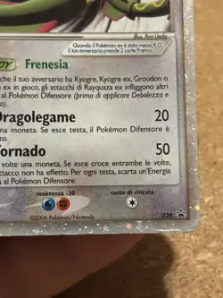 Rayquaza Ex Holo Promo Black Star 039 Rara Carta Pokemon Italiana Poor Played - Image 4