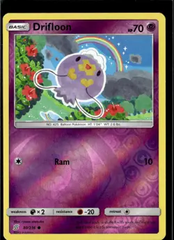 Pokemon Drifloon 80/236 Unified Minds Reverse Holo Common - Image 1