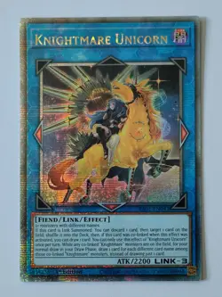 YuGiOh! Knightmare Unicorn Alternate Art RA01-EN043 Quarter Century Secret Rare - Image 1