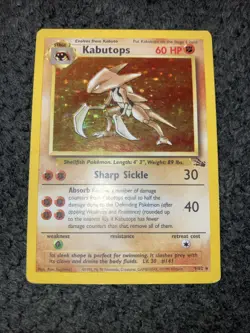 Kabutops Fossil Holo Rare Card 9/62 Pokemon TCG HP Condition - Image 1