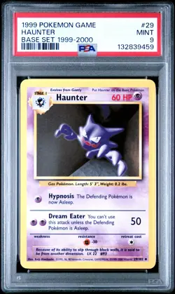 Haunter 29/102 Base Set UK 4th Print 1999-2000 PSA 9 MINT Pokemon TCG Card WOTC - Image 3