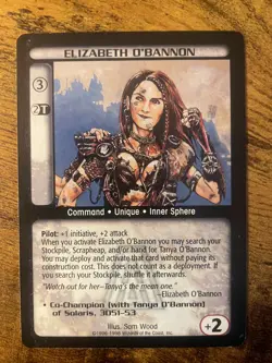 Battletech CCG TCG Card Game Rare Arsenal Expansion Elizabeth O'Bannon - Image 1