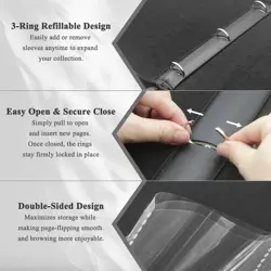 Trading Card Binder 9 Pocket, Toploader Binder with 900-Capacity Double-Sided Sl - Image 3