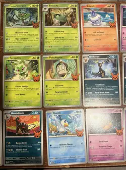 Pokemon Card Lot - 27 Cards & 2 Sleeves - Pikachu & More. Blue & Gold Backs - Image 4