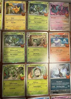 Pokemon Card Lot - 27 Cards & 2 Sleeves - Pikachu & More. Blue & Gold Backs - Image 5