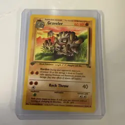 Pokemon TCG Graveler Fossil, 1st Edition Uncommon Card 37/62 - Image 1