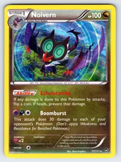 Noivern 77/111 2014 B&W Furious Fists Pokemon Card TCG Nintendo Holo Rare - VLP - Image 1