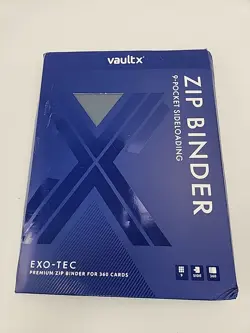 Vault X Exo-TecR Zip Binder-9 Pocket Trading Card Album Folder-360 Blue - Image 1