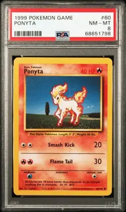 1999 POKEMON GAME #60 PONYTA PSA 8 - Image 1