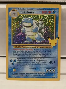 Pokemon TCG Card Blastoise 2/102 Celebrations 25th Anniversary Holo - Image 1