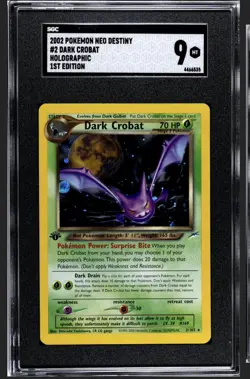 Dark Crobat 2/105 Neo Destiny 1st Edition Holo Rare Pokemon 2002 SGC 9 MINT - Image 1