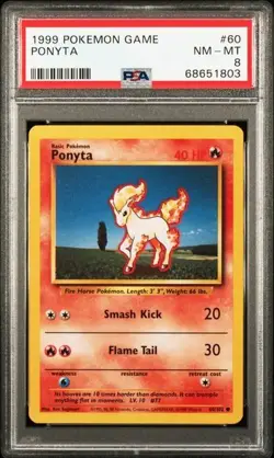1999 POKEMON GAME #60 PONYTA PSA 8 - Image 1