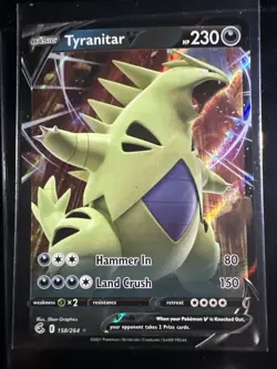 Pokemon TCG: Tyranitar V ~158/264~ Swsh08: Fusion Strike Holo -NM/MT - Image 1