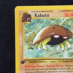 Kabuto 50/62 1st Edition Fossil Vintage English WOTC Pokemon TCG - Image 3