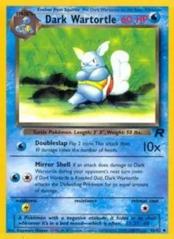 Moderately Played, English Pokemon Regular Dark Wartortle - 46/82 - Uncommon - U - Image 1