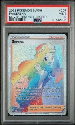 2022 POKEMON SWORD & SHIELD SILVER TEMPEST #207 FA/SERENA PSA 9 - Image 1