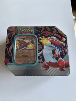 Nintendo Pokemon TCG Paldea Partners Tin Skeledirge ex 5 Booster Packs Promo 820650852930 - Image 1