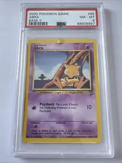 2000 POKEMON GAME BASE II #65 ABRA BASE II PSA 8 - Image 1