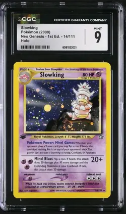 CGC 9 MINT ✨ - Slowking 14/111 Neo Genesis 1st Edition Holo - 2000 Pokemon SWIRL - Image 1