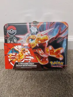 POKEMON TCG Fall 2023 Collectors Chest Lunchbox Tin Charizard 6 Booster Packs - Image 1